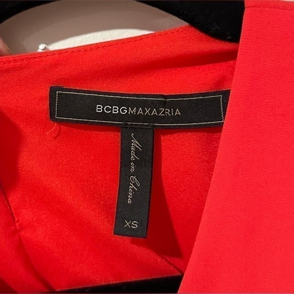 New BCBG MaxAzria Kristi Layered Red Dress Cutout Size XS - Picture 7 of 11